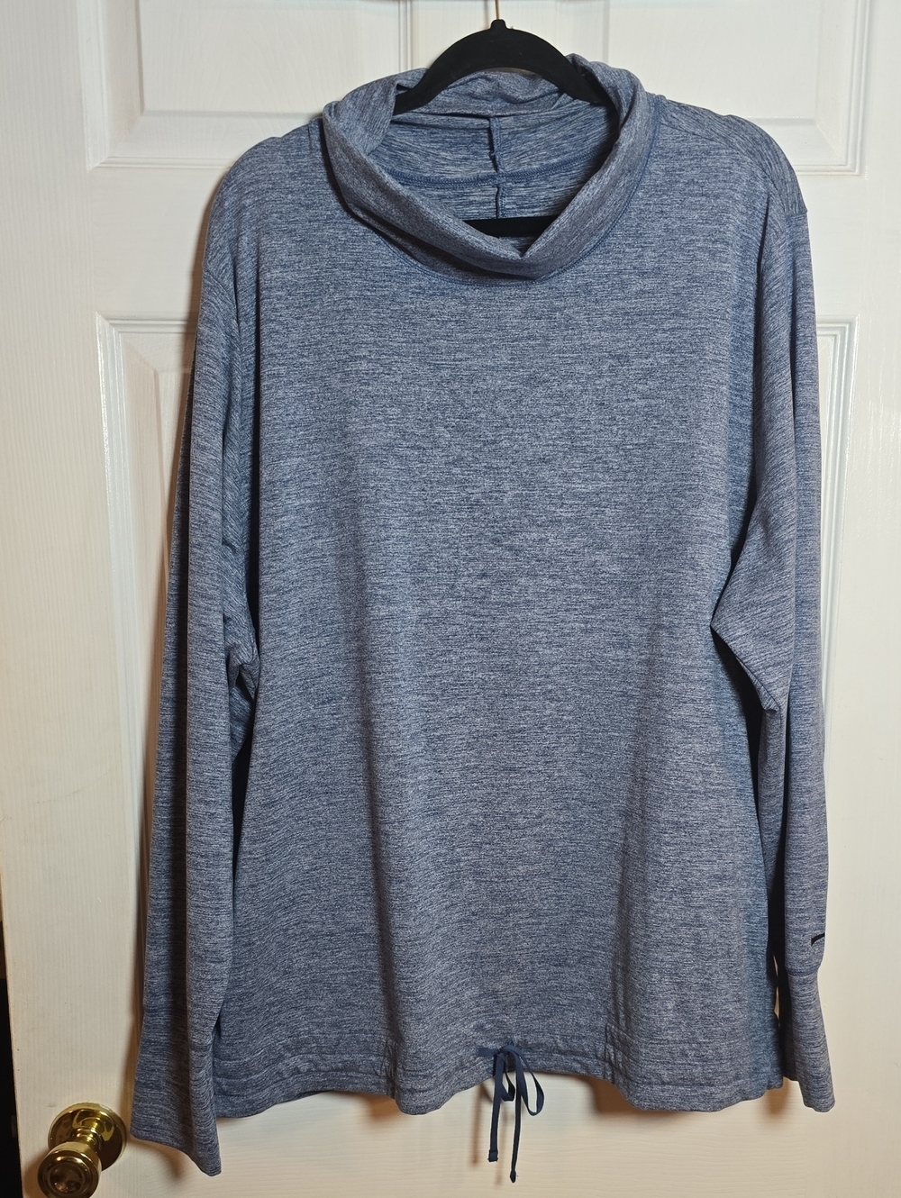 Nike women's 3X funnel neck pullover heather Slate Blue Turtleneck Sweater